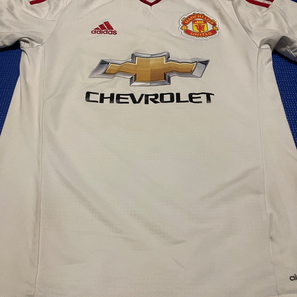 Adidas White and Red Manchester United Jersey